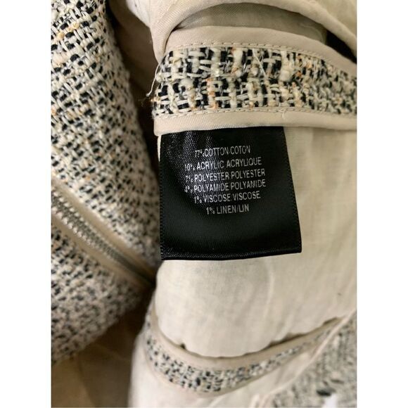 Lafayette 148 blazer jacket tweed cream black women’s size 8 - Picture 7 of 7